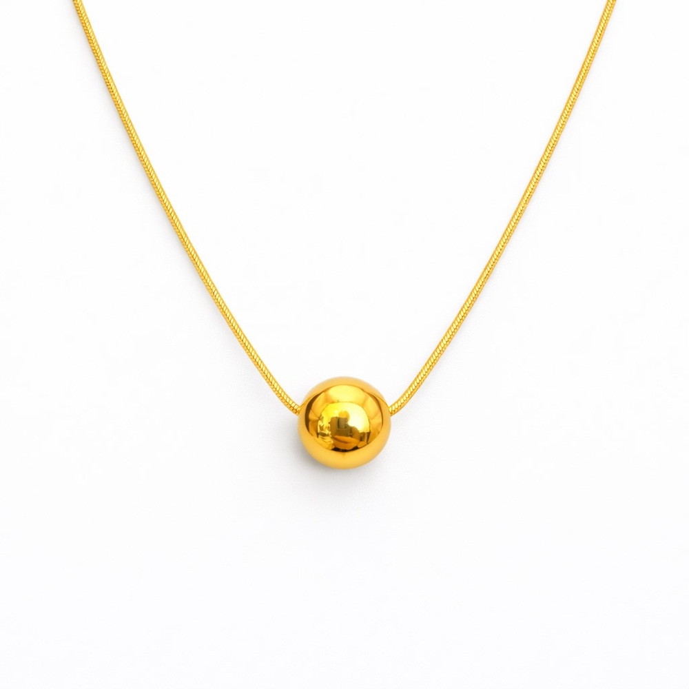 Gold Ball Snake Chain Necklace